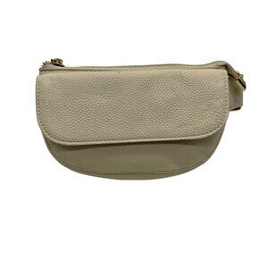 MMS Brands Off White Pebbl-Grain Leather Waist Bag